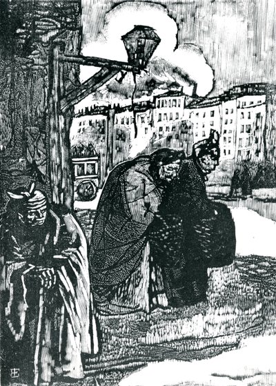 Illustration til digte af Charles Baudelaire (1821-67) (træsnit) (s/h foto) af Emile Bernard