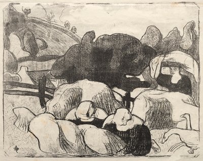 Bretonneries: Breton Women Making Haystacks (Bretonnes laver hø) af Emile Bernard