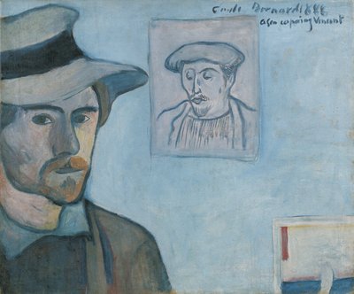 Selvportræt med portræt af Gauguin af Emile Bernard