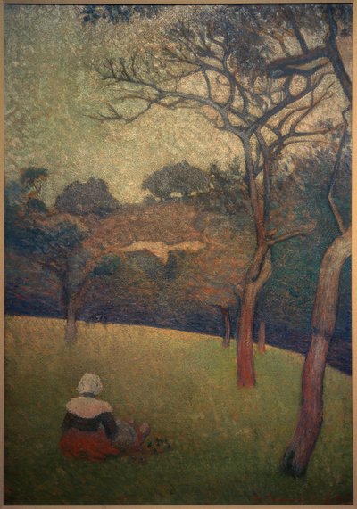 Siddende bretonsk kvinde af Emile Bernard