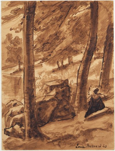 Skovscene med en figur af Emile Bernard