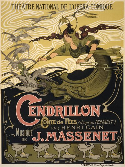 Plakat for Opera Cendrillon af Jules Massenet, 1899 af Émile Bertrand