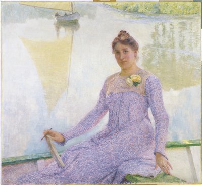 Portræt af kunstneren Anne de Weert af Emile Claus