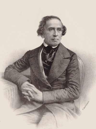 Portræt af komponisten Giacomo Meyerbeer 1791-1864, 1857. af Emile Desmaisons