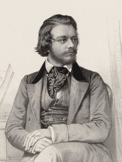 Portræt af pianisten og komponisten Theodor Leschetizky 1830-1915, ca 1860. af Emile Desmaisons