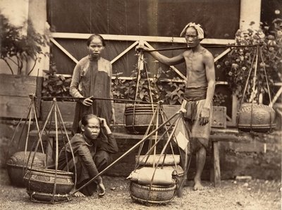 Frugthandlere, Cochinchina, 1866. af Emile Gsell