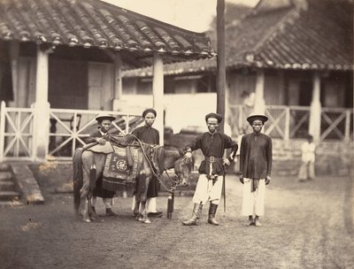 Velhavende Annamite rider på en hest, Cochinchina, 1866. af Emile Gsell