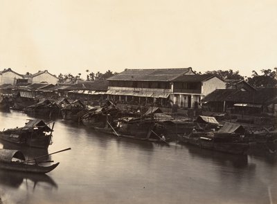 Udsigt over den kinesiske by Cholen-ark nr. 3, Saigon, Cochinchina, 1866. af Emile Gsell
