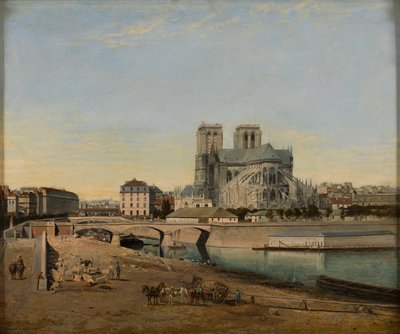 Apsis af Notre-Dame, set fra Quai de la Tournelle, 1860. af Emile Harrouart