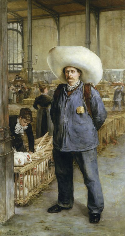 Portør på markedet i Les Halles af Emile Henri Blanchon