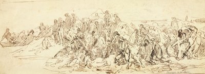 Krydsning af Loire i oktober 1793 (blæk på papir) af Emile Jean Horace Vernet