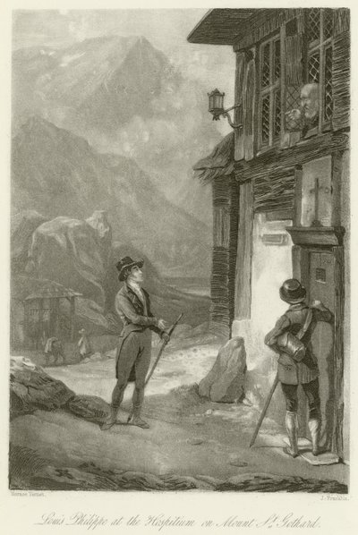 Louis Philippe på Hospitium på Mount St. Gothard af Emile Jean Horace Vernet