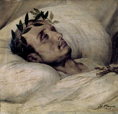 Napoleon I (1769-1821) på sit dødsleje af Emile Jean Horace Vernet
