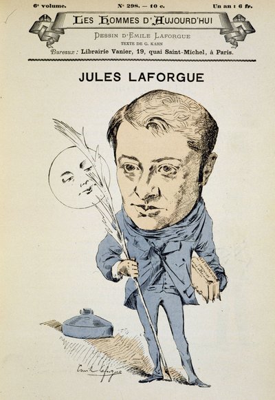 Portræt af Jules Laforgue. Cover ""Mænd af i dag"". n.d. 19. århundrede af Emile Laforgue