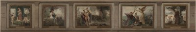 Skitse til rådhuset i det 16. arrondissement i Paris (salon en hémicycle): Barndom, ungdom, formål, ære, alderdom: The Ages of Life, i 1884 (olie på lærred) af Emile Levy