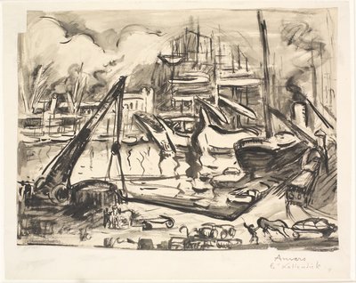 Havnebassinet Kattendick i Antwerpen. af Emile Othon Friesz