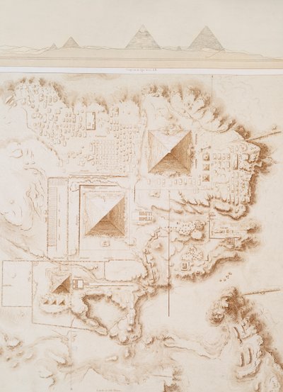 Plan over en del af Memphis nekropolis, Giza Plateau af Emile Prisse dAvennes