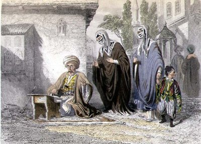 Den offentlige brevskriver, fra "Konstantinopel og Sortehavet", graveret af brødrene Rouergue af Emile and Rouergue Adolphe Rouergue