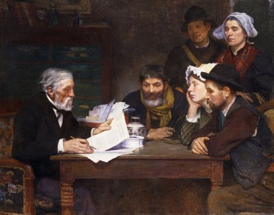 Familieadvokaten (olie på lærred) af Emile Troncy