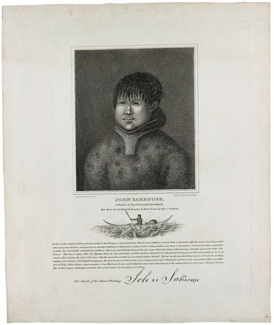 John Sakeouse, indfødt fra Jacob Sund, Grønland, den første Esquimaux, der vides at have været her i landet, 1816 af Emilia Anderson