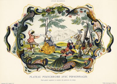 Fad med figurer i stenstilen, Rouen. ,1870 (kromolitografi) af Emilie Pottier