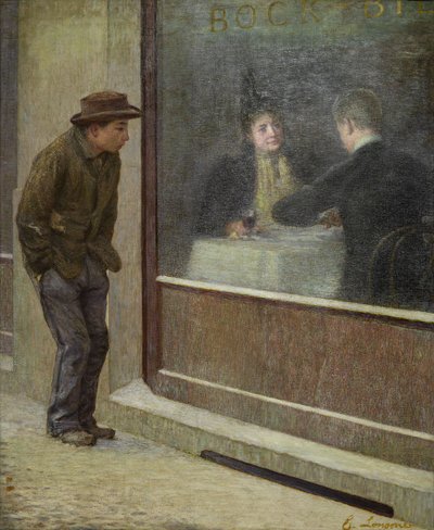 Refleksioner af en sulten mand eller sociale kontraster, 1894. af Emilio Longoni