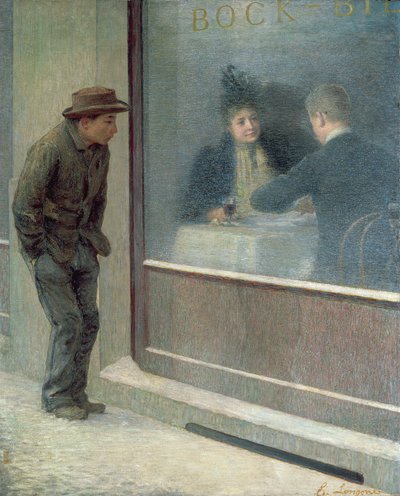 Refleksioner af en udsultet mand eller sociale kontraster, 1894 af Emilio Longoni