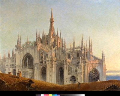 Quasi aurora consurgens Det spirende daggry (Dawn) Maleri af Emilio Magistretti (1851-1936) 1921 Privat samling af Emilio Magistretti