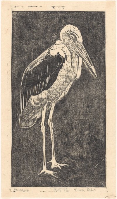 Marabou af Emilius Wilhelmus Dehé (signed by artist)
