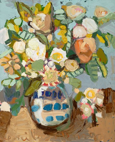 Crushed Blue, 2020 (olie på lærred) af Emily Fox King