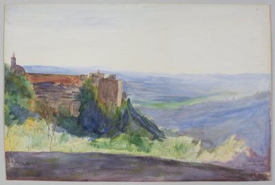 Alhambra, ca. 1900. Blyant og akvarel af Emily Sargent