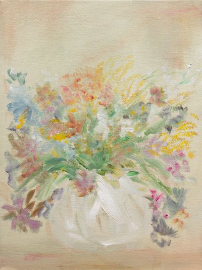Farverig blomsterbuket af Emily Tingey