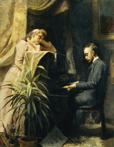 Ved klaveret, 1891 af Emma Sparre