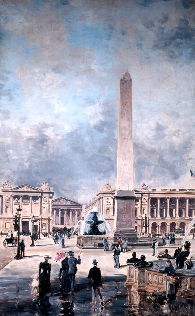 Obelisk af Luxor og Place de la Concorde, 1891. af Emmanuel Lansyer