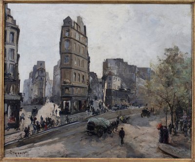 Rue de la Lune, Beauregard og de Clery, udsigt over Boulevard Saint Denis i Paris af Emmanuel Lansyer