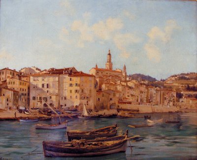 Havnen i Menton 1891 (maleri) af Emmanuel Lansyer