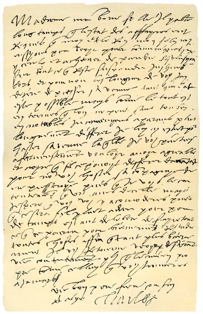 Brev fra kejser Charles V af Spanien til dronning Mary af England, 1555. af Emperor Charles V