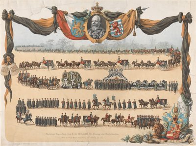 Højtidelig begravelse af H.M. Willem III, konge af Holland (...) 4. december 1890 (titel på objekt) af Emrik and Binger