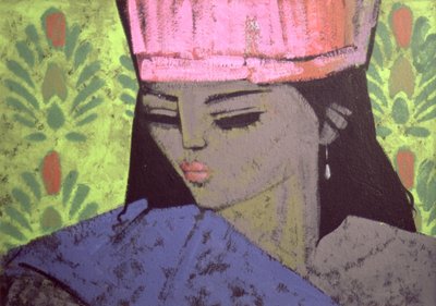 Antoinette (akryl på papir) af Endre Roder