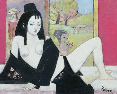 Black Kimono, 2008 (olie om bord) af Endre Roder