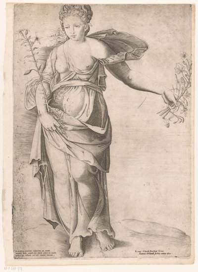 Flora af Proserpina Mirror of Roman Magnificence (serietitel) af Enea Vico (attributed to)