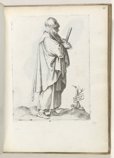 Spansk landkvinde (titel på objekt) Vrouw til højre, klædt i spanske tøj ca. 1550 The Attitudes of different Nations of Our Age (serietitel) af Enea Vico