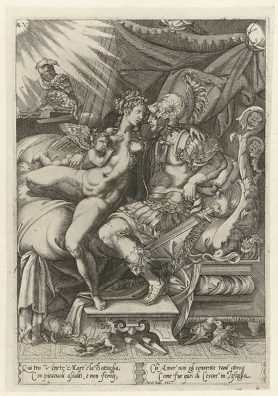 Mars og Venus som elskere af Enea Vico