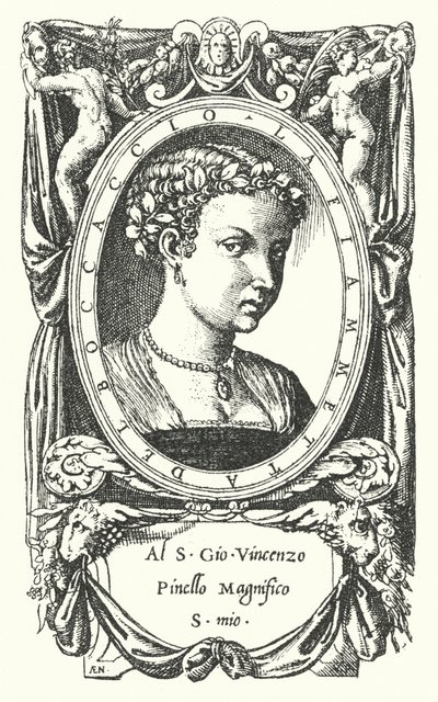 The Lady Fiammetta, emnet for Giovanni Boccaccios roman Elegy af Madonna Fiammetta af Enea Vico