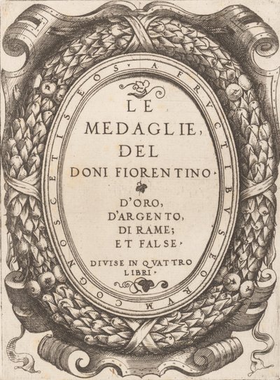 Titelplade: De florentinske Doni-medaljer, ca. 1548. af Enea Vico