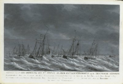Den bataviske flåde ud for Veere, 1800 af Engel Hoogerheyden