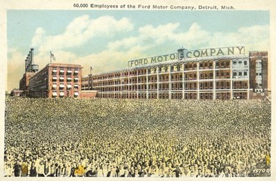 50 000 ansatte i Ford Motor Company, Detroit, Michigan (farvefoto) af English Photographer