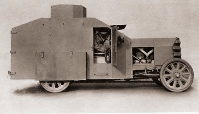 En britisk panservogn under Første Verdenskrig, fra The Illustrated War News, 1915 af English Photographer