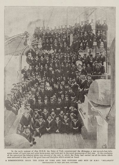 En reminiscens, HKH hertugen af York og officererne og mændene fra HMS Melampus af English Photographer
