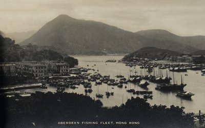 Aberdeen Fishing Fleet, Hong Kong, fra et album med fotografier vedrørende tjenesten for Pte H. Chick, 1940 af English Photographer